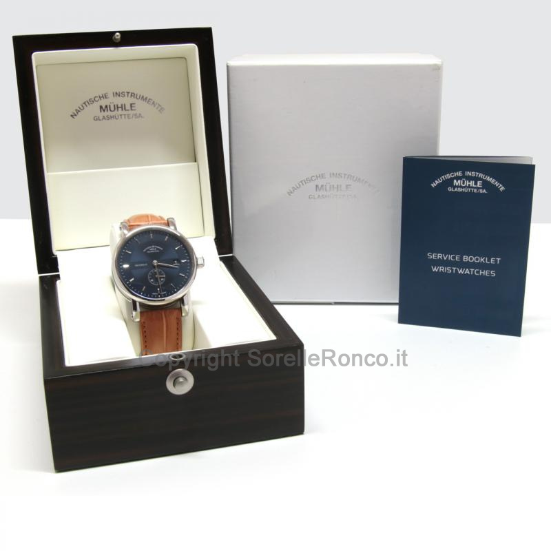 MÜHLE GLASHÜTTE TEUTONIA II BLU 41MM PELLE MARRONE