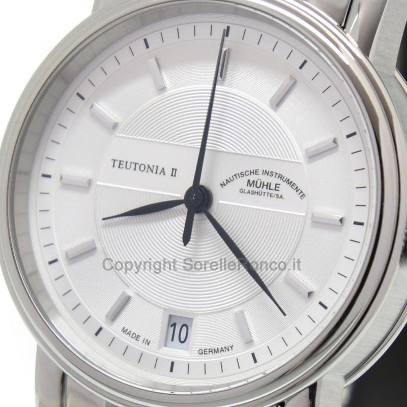 MÜHLE GLASHÜTTE TEUTONIA II SILVER 34MM ACCIAIO