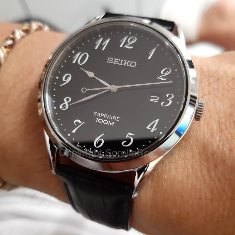 SEIKO CLASSIC NERO 40MM CINTURINO NERO PELLE