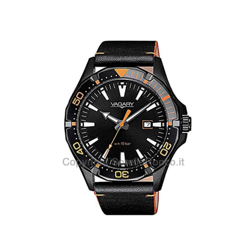 VAGARY AQUA39 NERO PELLE 99TH 43MM