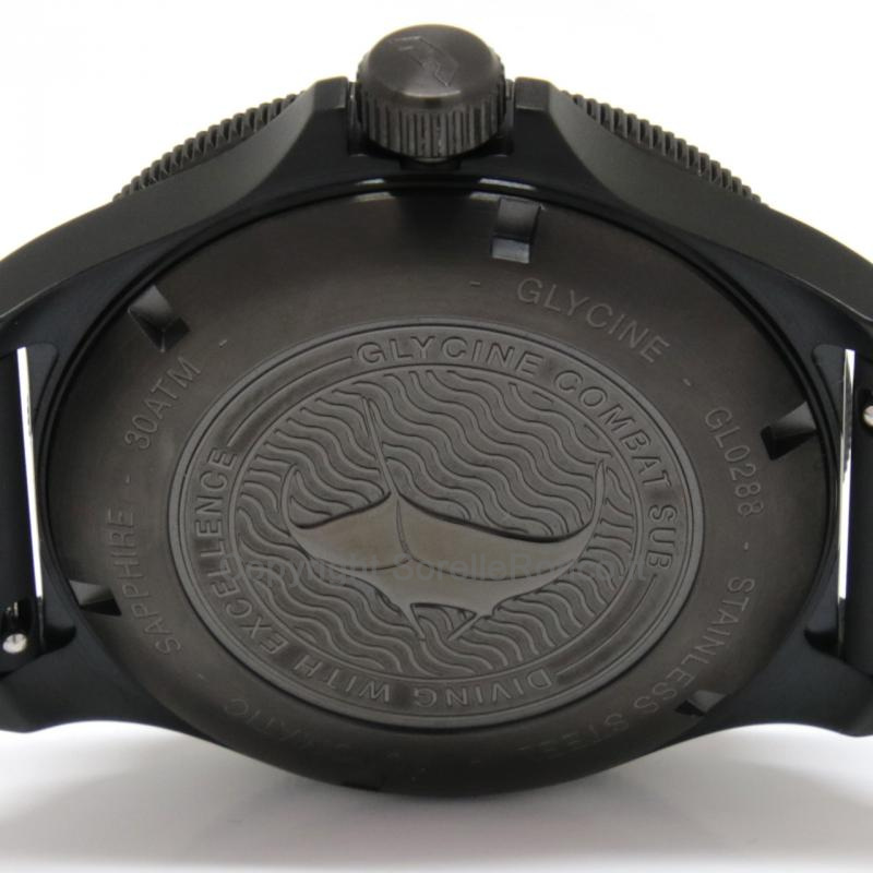 GLYCINE COMBAT SUB NERO AUTO 46MM SILICONE