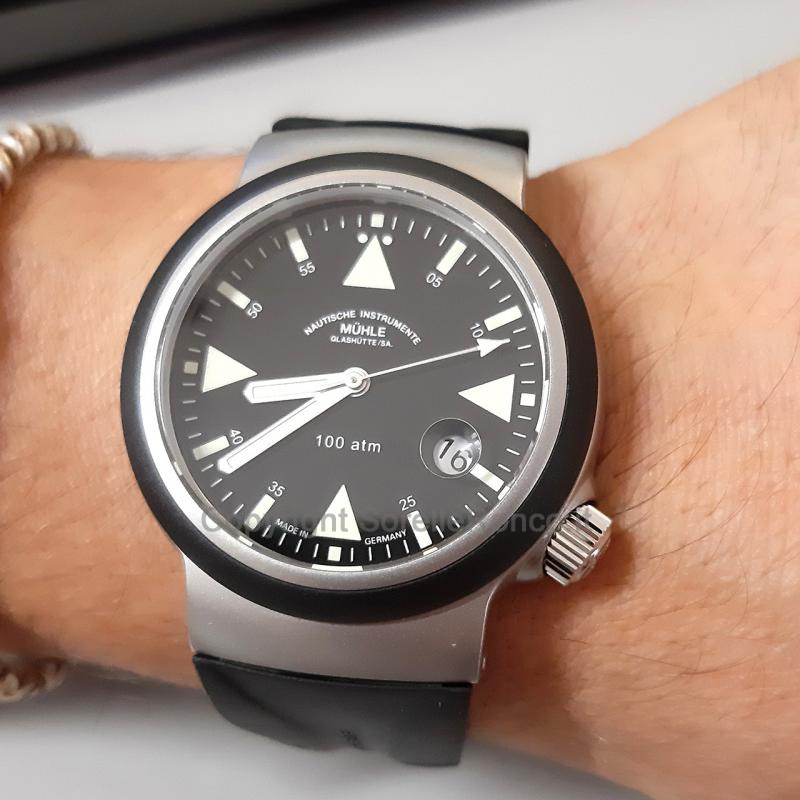 MÜHLE GLASHÜTTE SAR RESCUE-TIMER NERO 42MM GOMMA