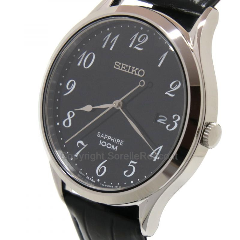 SEIKO CLASSIC NERO 40MM CINTURINO NERO PELLE