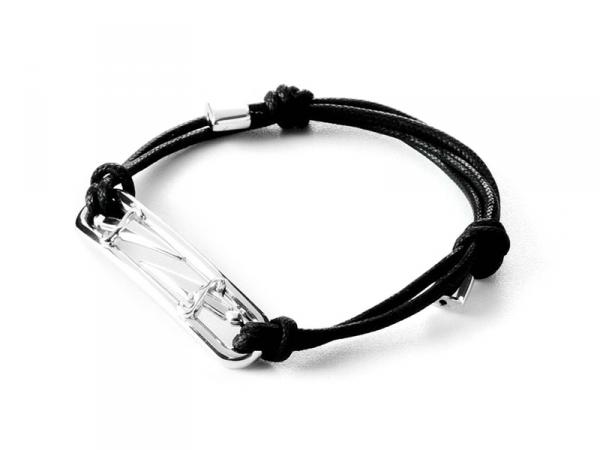 JPBR0962B - Bracciale Cesare Paciotti Cuoio Argento e Nero