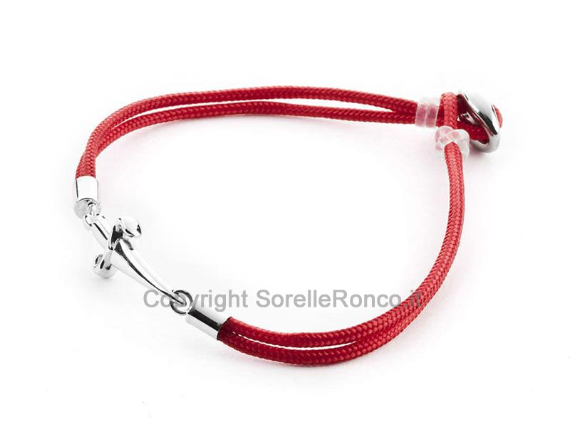 BRACCIALE CESARE PACIOTTI ARGENTO E ROSSO