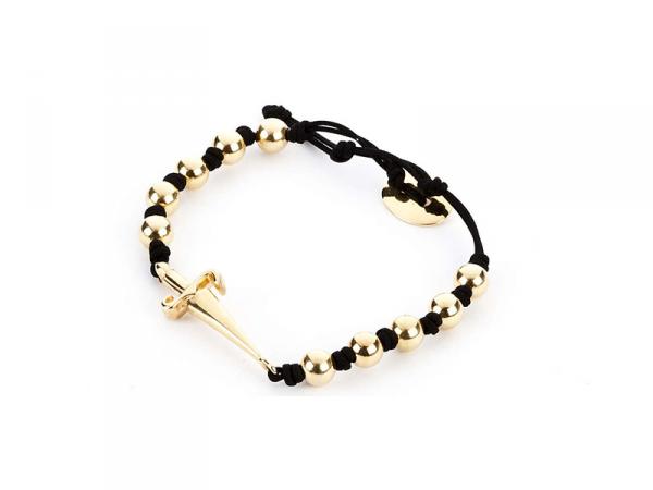 JPBR1054G - Bracciale Cesare Paciotti Oro Corda Nera 17+2+2cm
