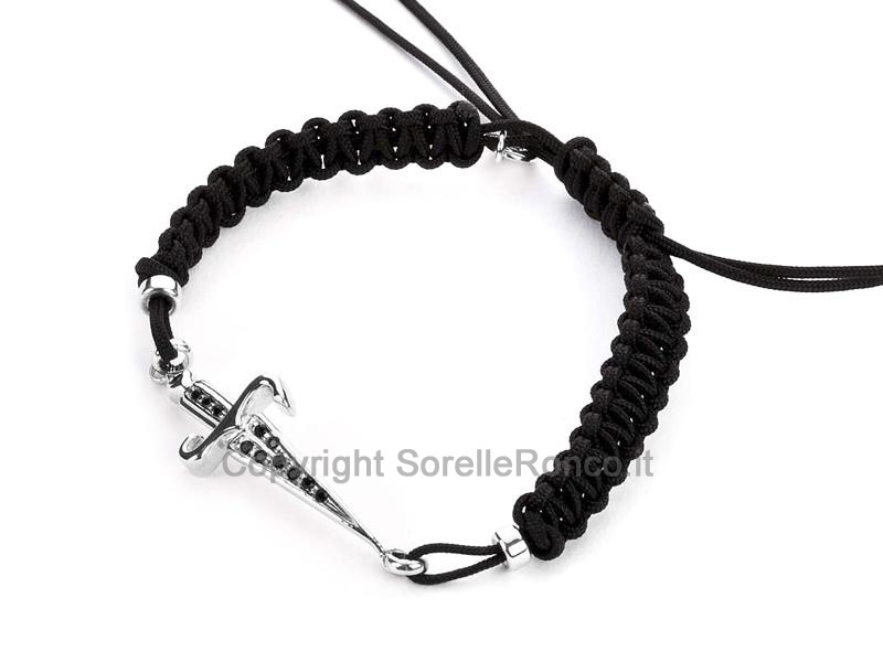 BRACCIALE CESARE PACIOTTI NERO ZIRCONI