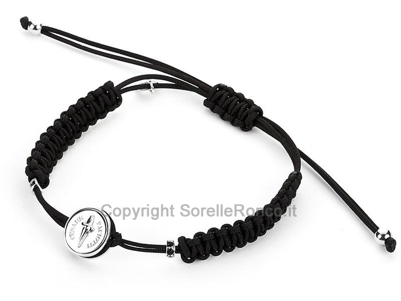 BRACCIALE CESARE PACIOTTI ARGENTO E CORDA NERA