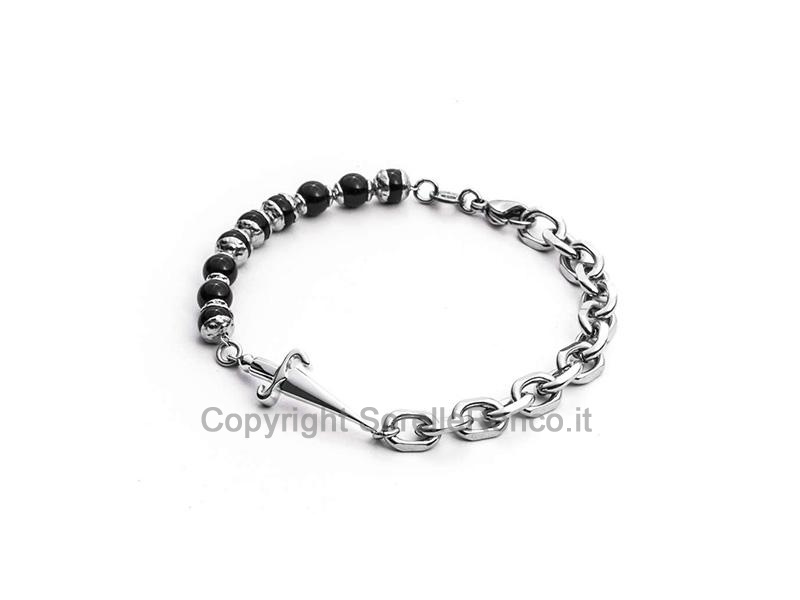 BRACCIALE CESARE PACIOTTI DARK BLACK STEEL ROSARY