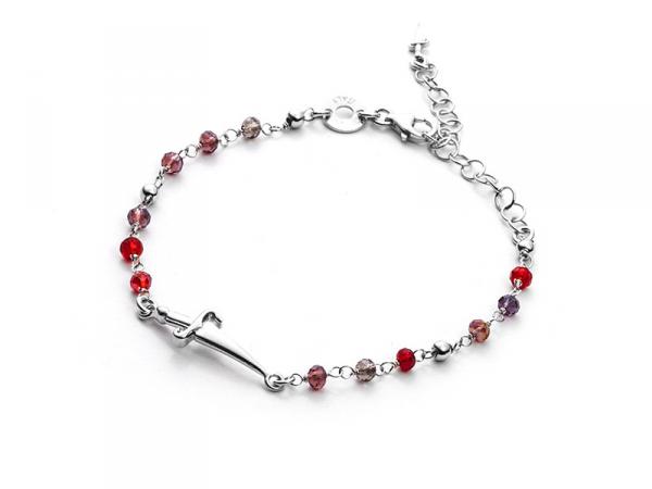 JPBR1315B - Cesare Paciotti Parallels Argento e Rosso 17cm