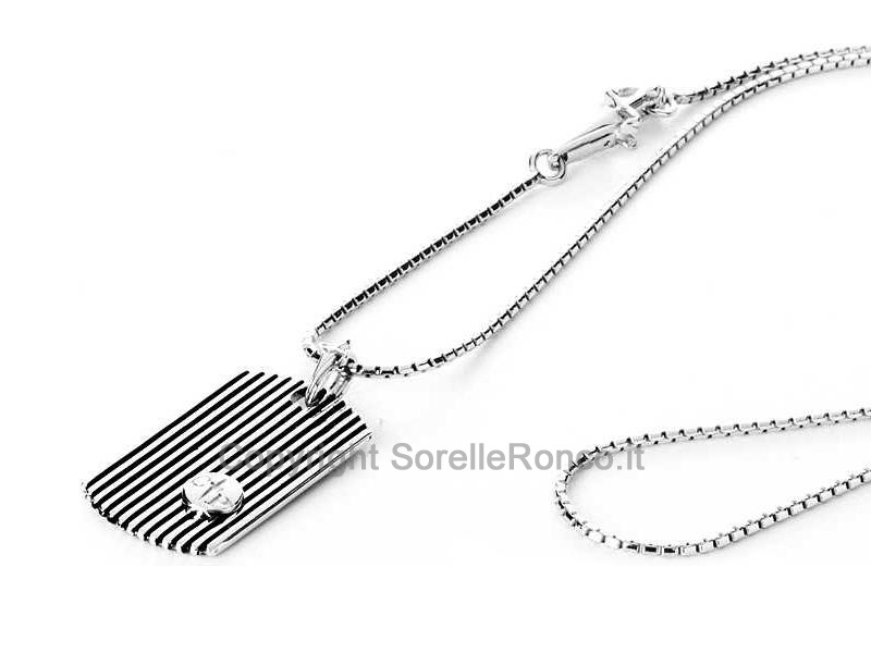 COLLANA CESARE PACIOTTI ARGENTO PIASTRA RIGATA