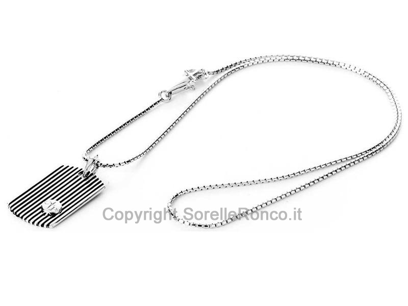 COLLANA CESARE PACIOTTI ARGENTO PIASTRA RIGATA