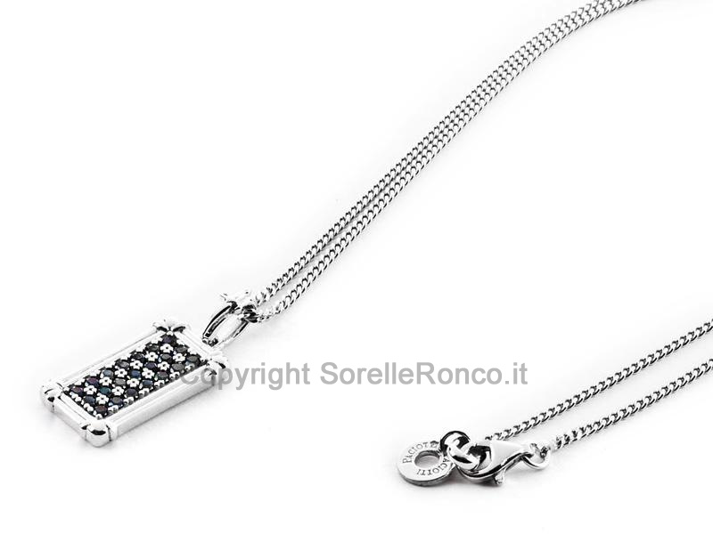 COLLANA CESARE PACIOTTI PIASTRA CRISTALLI NERI