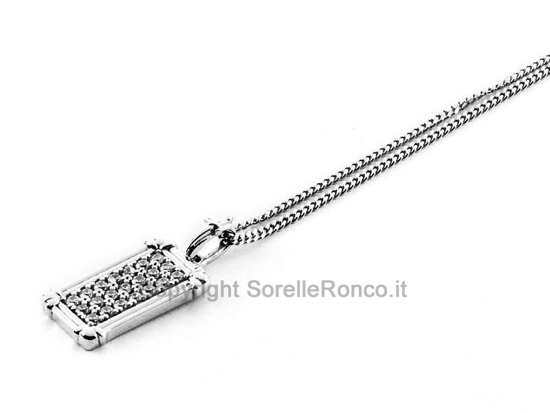 COLLANA CESARE PACIOTTI ARGENTO CRISTALLI BIANCHI