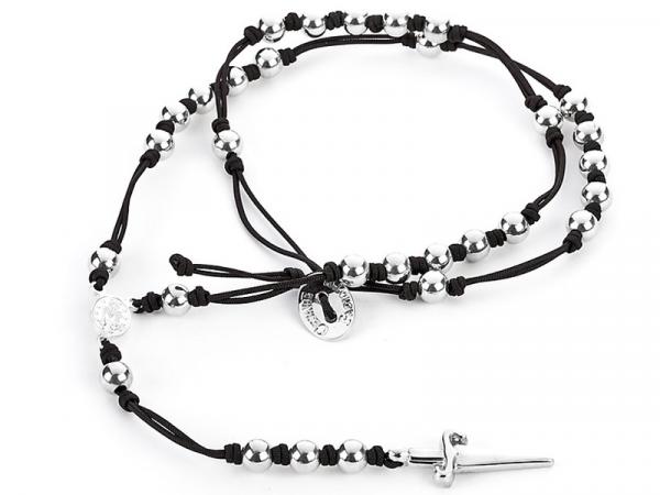 JPCL1055B - Collana Cesare Paciotti Faith Argento e Nero