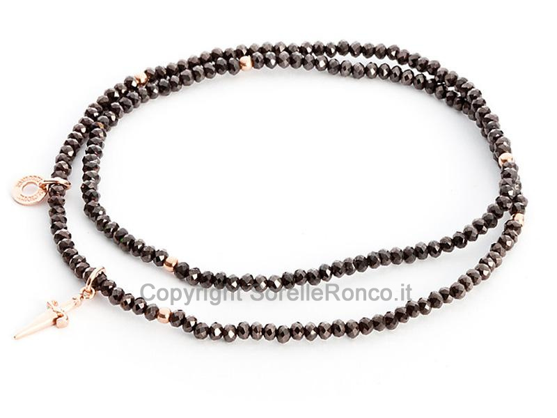COLLANA CESARE PACIOTTI ELASTIC LINES MARRONE ORO