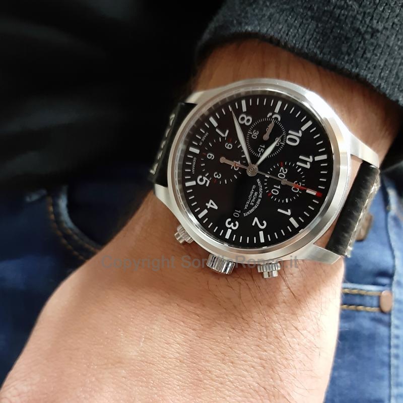 MÜHLE GLASHÜTTE TERRASPORT NERO CHRONO 44MM PELLE