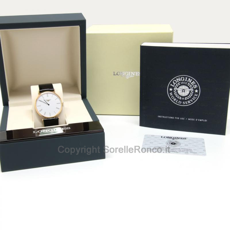 LONGINES LA GRAND CLASSIQUE BIANCO 37MM PELLE NERA