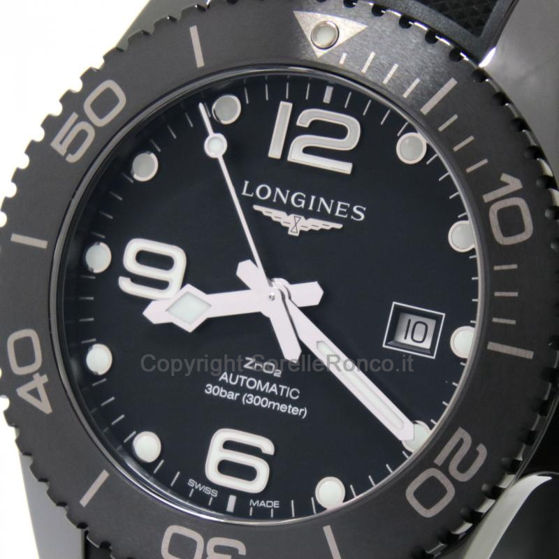 LONGINES HYDROCONQUEST 43MM AUTO NERO CAUCCIÙ