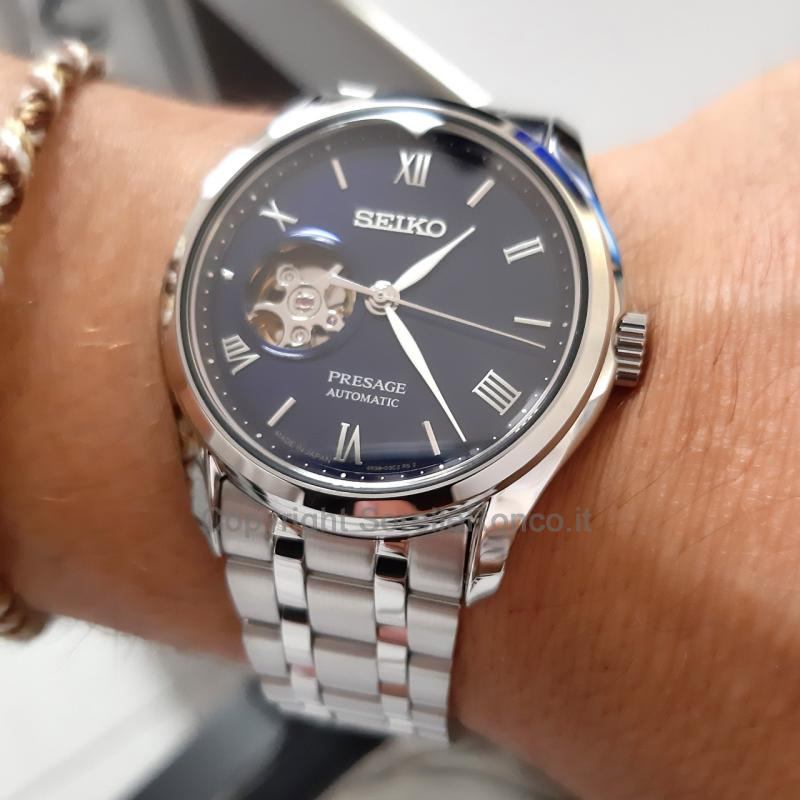 SEIKO PRESAGE 38,3MM BLU OPEN HEART