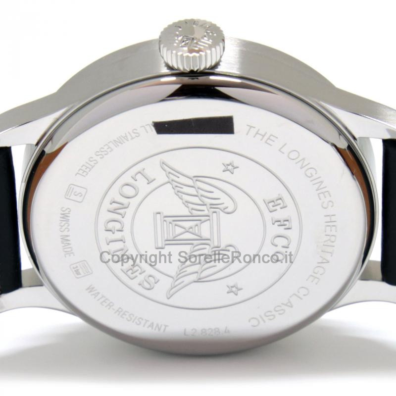 LONGINES HERITAGE 38,5MM ARGENTO PELLE NERA