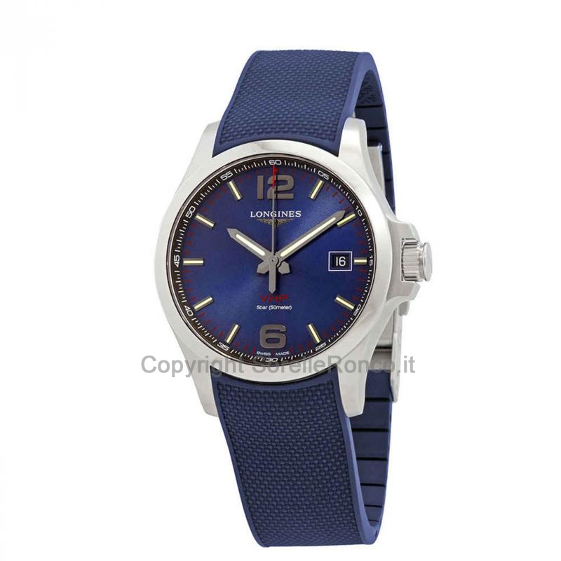 LONGINES CONQUEST V.H.P. BLU 43MM GOMMA QUARZO