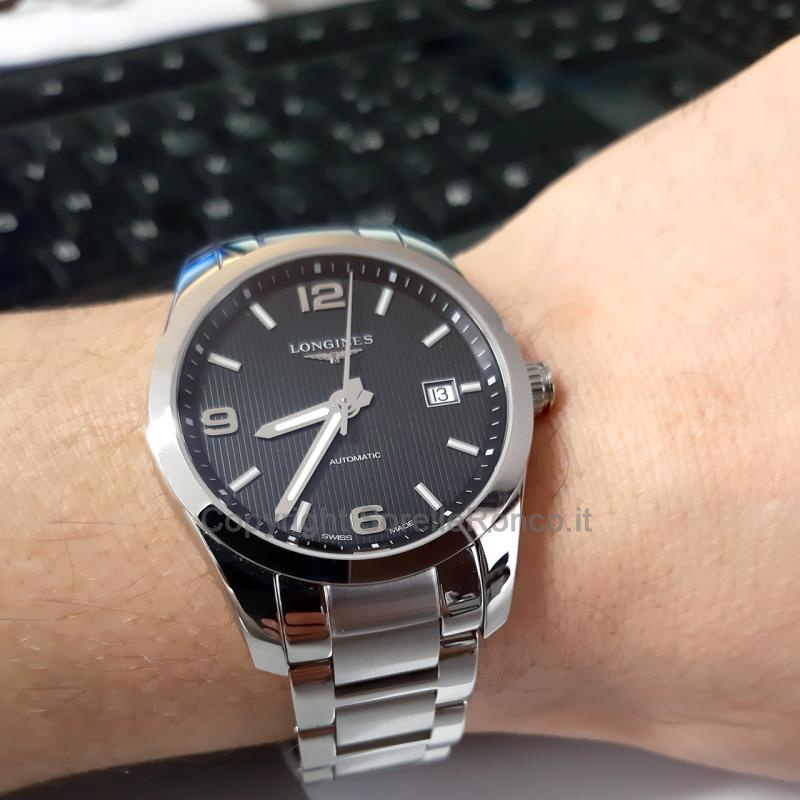 LONGINES CONQUEST ACCIAIO NERO 40MM AUTOMATICO