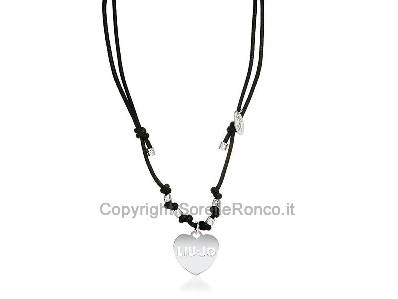 COLLANA LIU-JO CORDINO NERO E CUORE