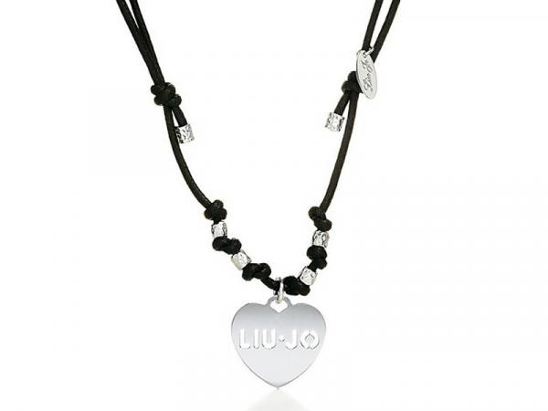 LJ299 - Collana Liu-Jo Cordino Nero e Cuore