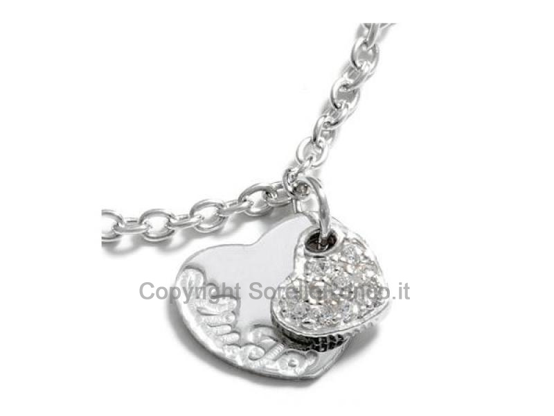 BRACCIALE LUI JO CUORI PENDENTI ZIRCONI
