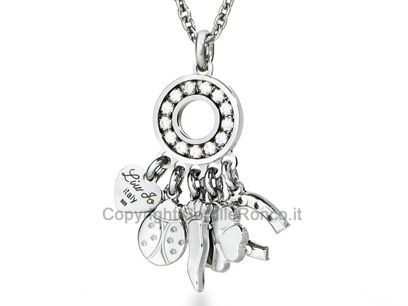 COLLANA LIU-JO CHARMS LUCKY LOVE ZIRCONI