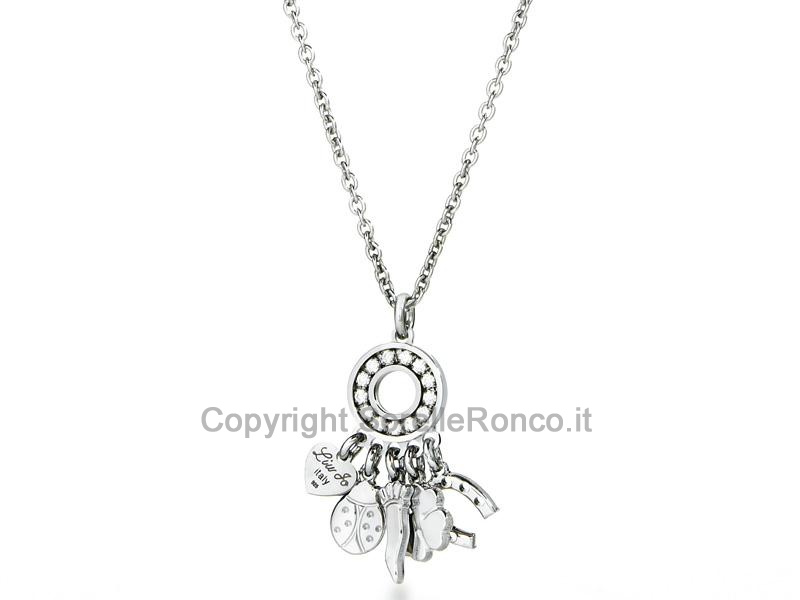 COLLANA LIU-JO CHARMS LUCKY LOVE ZIRCONI