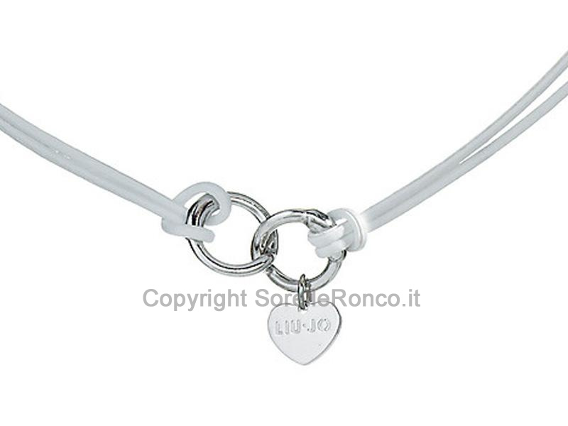 COLLANA LIUJO CUORE E CORDINO BIANCO