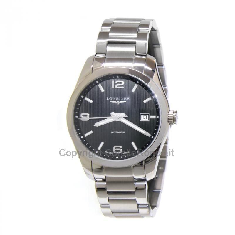 LONGINES CONQUEST ACCIAIO NERO 40MM AUTOMATICO