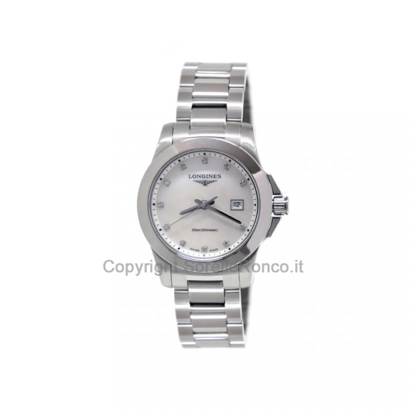 LONGINES CONQUEST LADY BIANCO DIAMANTI AUTO 29,5MM