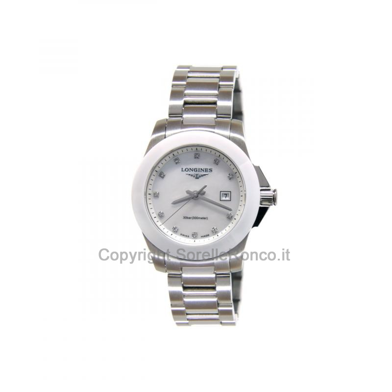LONGINES CONQUEST LADY 29,5MM MADREPERLA DIAMANTI