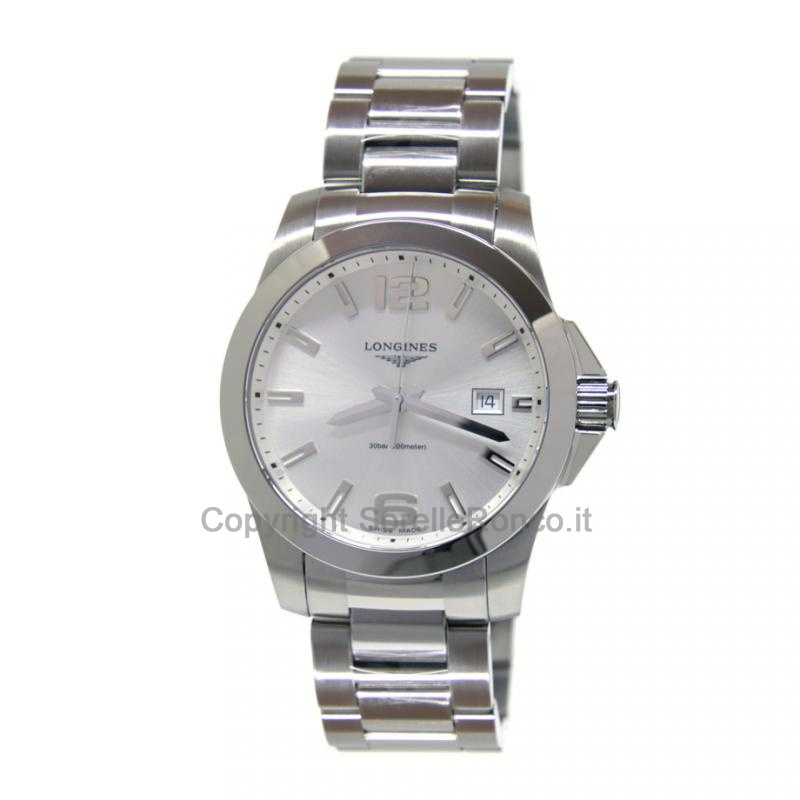 LONGINES CONQUEST ACCIAIO SILVER 41MM