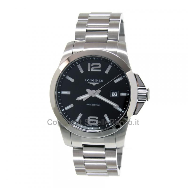 LONGINES CONQUEST ACCIAIO NERO 43MM