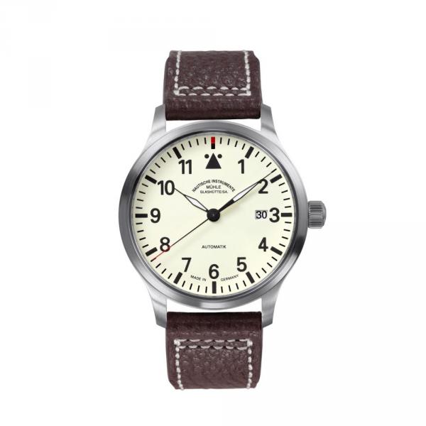 M1-37-47-LB - Mühle Glashütte Terrasport II Crema 40mm Pelle
