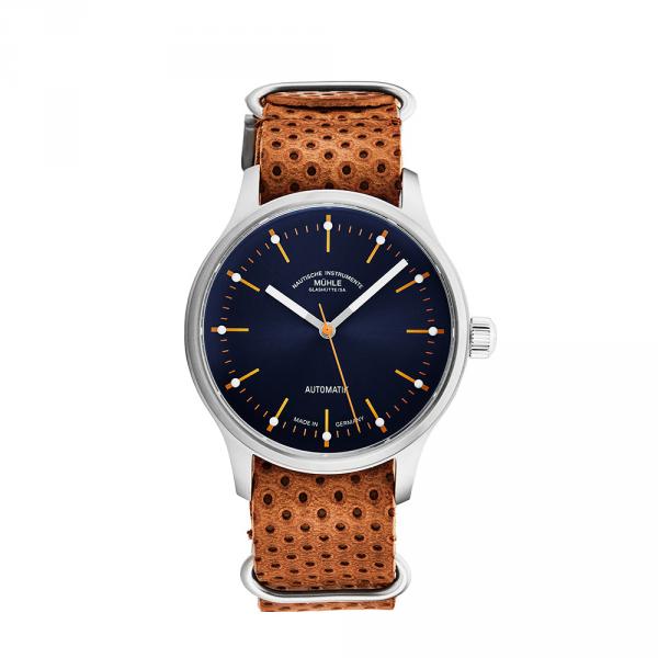 M1-40-72-LB - Mühle Glashütte Panova Blu 40mm Pelle Traforata