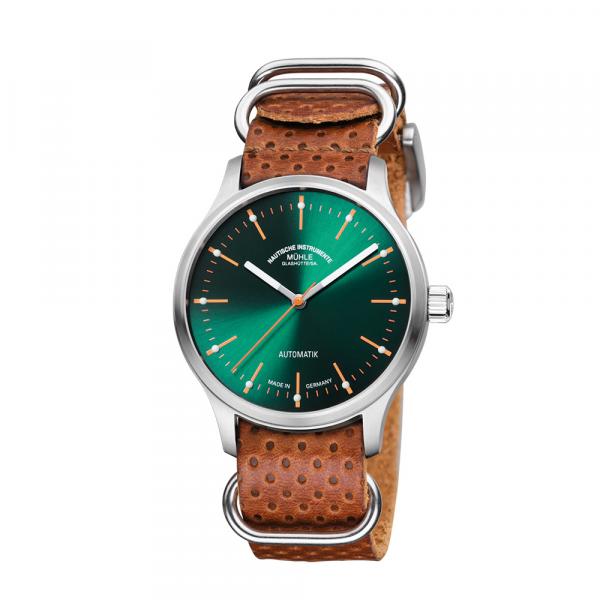 M1-40-76-LB - Mühle Glashütte Panova Verde 40mm Pelle Traforata