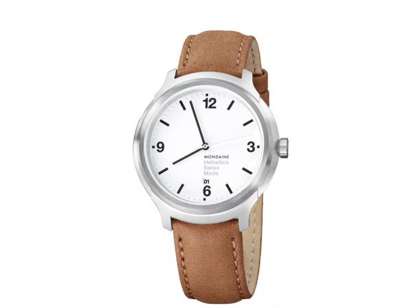 MH1-B1210-LG - Mondaine Helvetica No1 Bold Bianco Cinturino Pelle