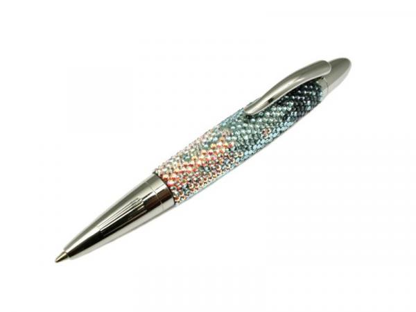 MINI83 - Penna Sfera Mini Swarovski Blu Rosa