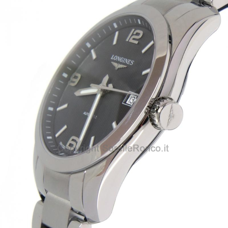 LONGINES CONQUEST ACCIAIO NERO 40MM AUTOMATICO