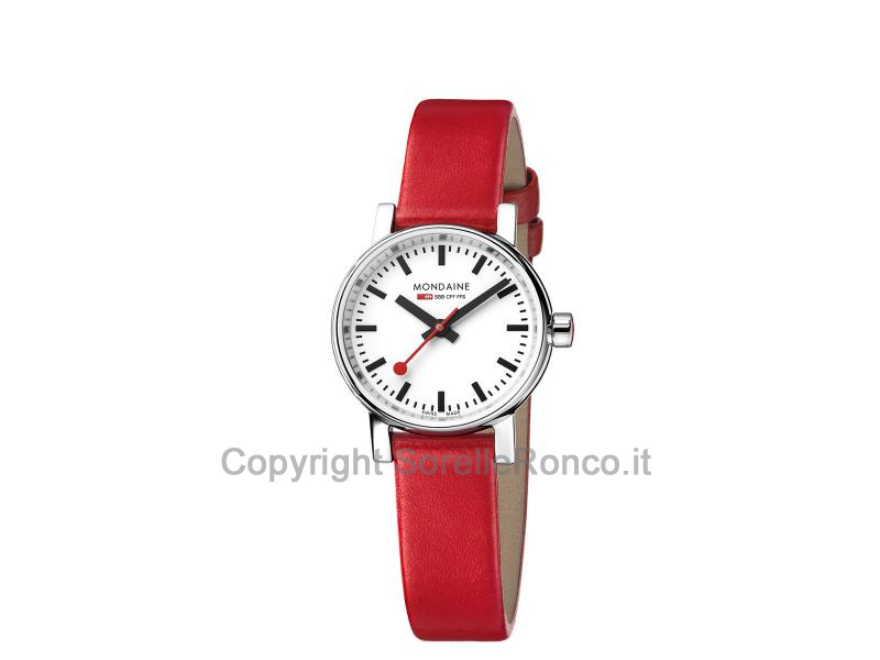 MONDAINE EVO2 PETITE 26MM PELLE ROSSA