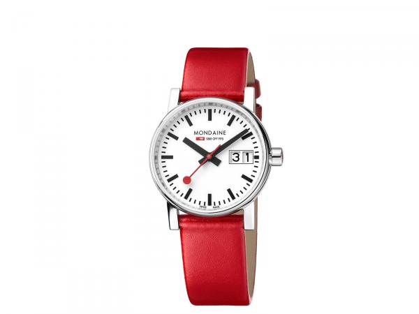 MSE-30210-LC - Mondaine Evo2 SBB Big Date 30mm Rosso