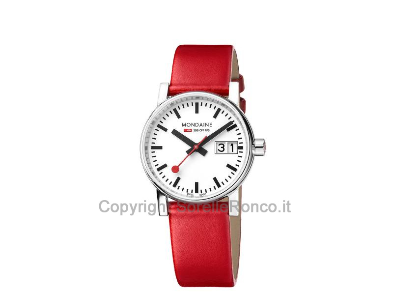 MONDAINE EVO2 SBB BIG DATE 30MM ROSSO
