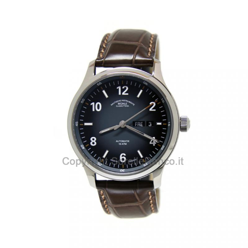 MÜHLE GLASHÜTTE LUNOVA ANTRACITE 42,3MM TAG/DATUM