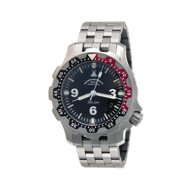 M1-28-83-MB - Mühle Glashütte Rasmus 2000 Nero 44mm Acciaio