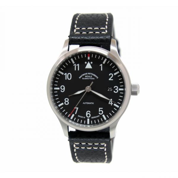 M1-37-44-LB - Mühle Glashütte Terrasport II Nero 40mm Pelle